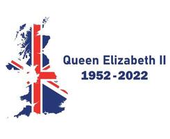 reine elizabeth 1952 2022 bleu et britannique drapeau du royaume uni carte nationale europe emblème icône illustration vectorielle élément de conception abstrait vecteur