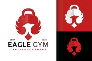 création de logo eagle gym kettle bell, vecteur de logos d'identité de marque, logo moderne, modèle d'illustration vectorielle de conceptions de logo