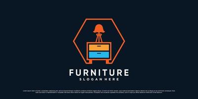 inspiration de conception de logo de meubles pour la propriété commerciale avec vecteur premium de concept créatif