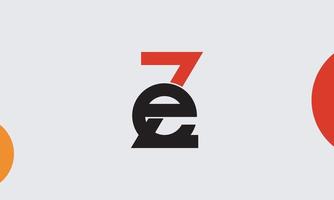 alphabet lettres initiales monogramme logo ze, ez, z et e vecteur