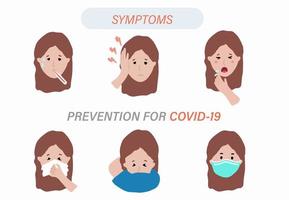 infographie des symptômes du coronavirus vecteur