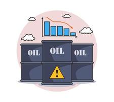 illustration de la crise pétrolière, énergie de crise, problème mondial vecteur