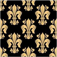 motif fleur de lys sans couture doré et noir vecteur