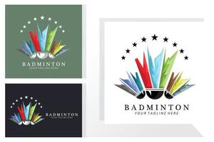 création de logo de badminton, icône vectorielle pour les compétitions d'athlétisme vecteur