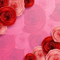 bonne journée internationale de la femme avec fleur de roses, papillons, coeurs et cadre carré sur fond rose vecteur