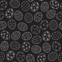 doodle d'oeufs de pâques set collection sur fond noir vecteur