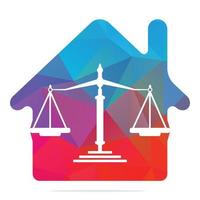création de logo de maison de droit. logo du droit de la propriété, symbole de l'immobilier et du droit. vecteur