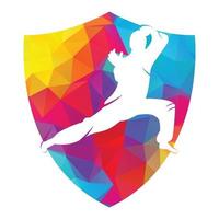 logo de sport de karaté. vecteur de silhouette d'art martial, création de logo de sport de combat.