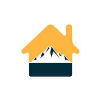 création de logo de maison de montagne. conception d'illustrations de montagne de neige. vecteur