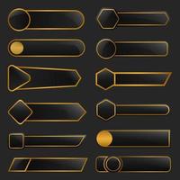 collection d'étiquettes de luxe en or noir. illustration vectorielle vecteur