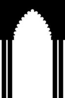 arc noir avec colonnes sur fond blanc, vecteur plat, isolé sur blanc