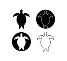 collection d'illustrations de silhouettes d'animaux de tortues de mer vecteur