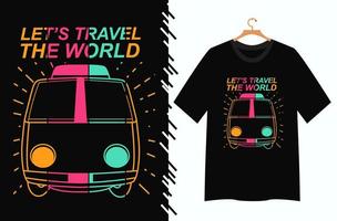 conception de t-shirt de devis de voyage vecteur