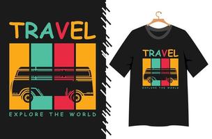 conception de t-shirt de devis de voyage vecteur