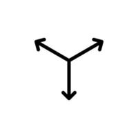 icône de ligne de symbole de signe de flèche adaptée à tout usage vecteur