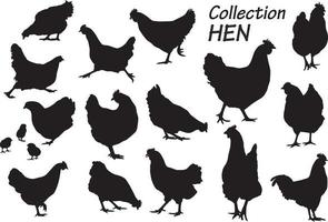 sert de silhouettes de poule vecteur