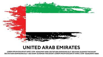 vecteur de conception de drapeau de texture grunge coloré des émirats arabes unis