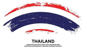 vecteur de conception de drapeau de texture grunge coloré de style ondulé de thaïlande