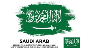 saoudien arabe grunge texture drapeau coloré vecteur de conception