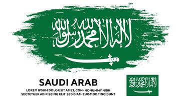texture grunge fanée colorée vecteur de conception de drapeau arabe saoudien