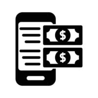 icône de paiement mobile noire adaptée à votre activité financière vecteur