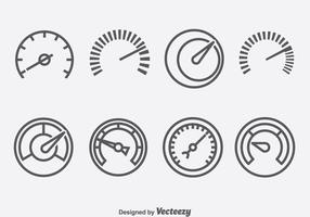 Icônes de compteur de vitesse et tacomètre vecteur