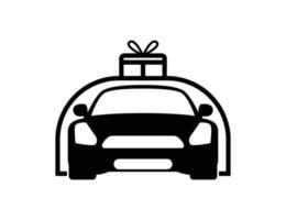 illustration de silhouette de symbole de cadeau de voiture vecteur