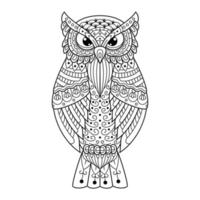 dessin au trait hibou vecteur