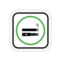 icône de silhouette de zone de cigarette électronique de fumée. fumer e-cigarette permet le pictogramme de glyphe de zone. vapotage cigarette électrique coffre-fort possible. symbole de lieu de zone de vape. illustration vectorielle isolée. vecteur