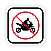 icône de silhouette noire d'interdiction de transport de moto. pictogramme interdit aux motards. symbole de cercle d'arrêt rouge de moto. aucune moto de conduite autorisée. interdire le panneau de signalisation de moto. illustration vectorielle isolée. vecteur