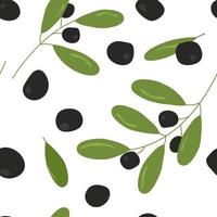 illustration vectorielle de modèle sans couture d'olives isolée sur fond blanc vecteur