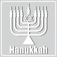 icône grise avec la silhouette de hanukkah blanche vecteur