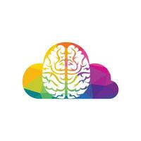 icône vectorielle de conception de logo de cerveau de nuage. logo du cerveau numérique. vecteur