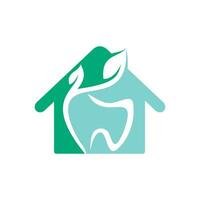 création de logo vectoriel de maison dentaire. création de logo d'icône de dent et de maison.