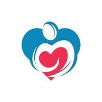 concept de conception de logo de groupe caritatif. création de logo de soins aux personnes. vecteur