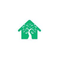 création de logo vectoriel coloré de maison d'arbre. icône de la maison écologique.