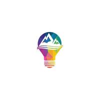 vecteur de conception de modèle de logo d'ampoule de montagne.