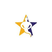 création de logo de génie étoile. logo de concept de génie fantastique magique. vecteur