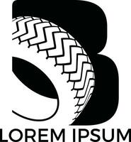 b lettre logo conception de logo de roue de voiture. création de logo vectoriel de société de pneus ou de magasin de pneus.