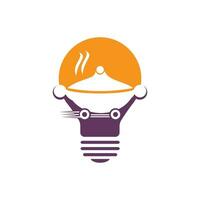 création de logo de livraison de nourriture ampoule. signe de service de livraison rapide. service de livraison de nourriture en ligne. vecteur