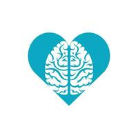 création de logo en forme de coeur de cerveau créatif. pensez concept d'idée. vecteur