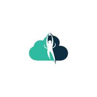 vecteur de logo de yoga en nuage avec style de concept.