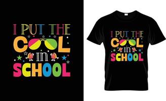 conception de t-shirt du premier jour d'école, slogan du premier jour d'école et conception de vêtements, typographie du premier jour d'école, vecteur du premier jour d'école, illustration du premier jour d'école