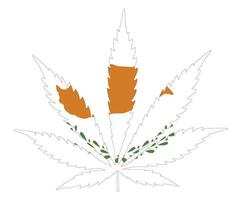 drapeau de feuille de cannabis. le concept de légalisation de la marijuana, du cannabis à chypre. vecteur