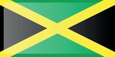 agitant le drapeau de la jamaïque. drapeau jamaïcain textile flottant. la croix, noir, vert et or vecteur