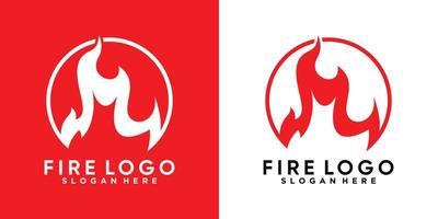 création de logo de feu avec concept créatif vecteur