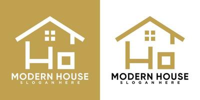 création de logo de maison moderne avec concept créatif vecteur