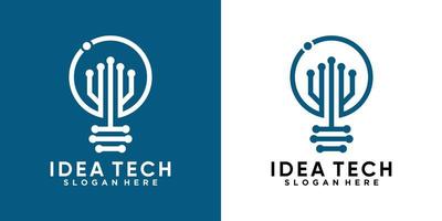 création de logo idée tech avec concept créatif vecteur