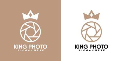 création de logo photo king avec concept créatif vecteur
