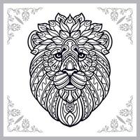 Lion mandala arts isolé sur fond blanc vecteur